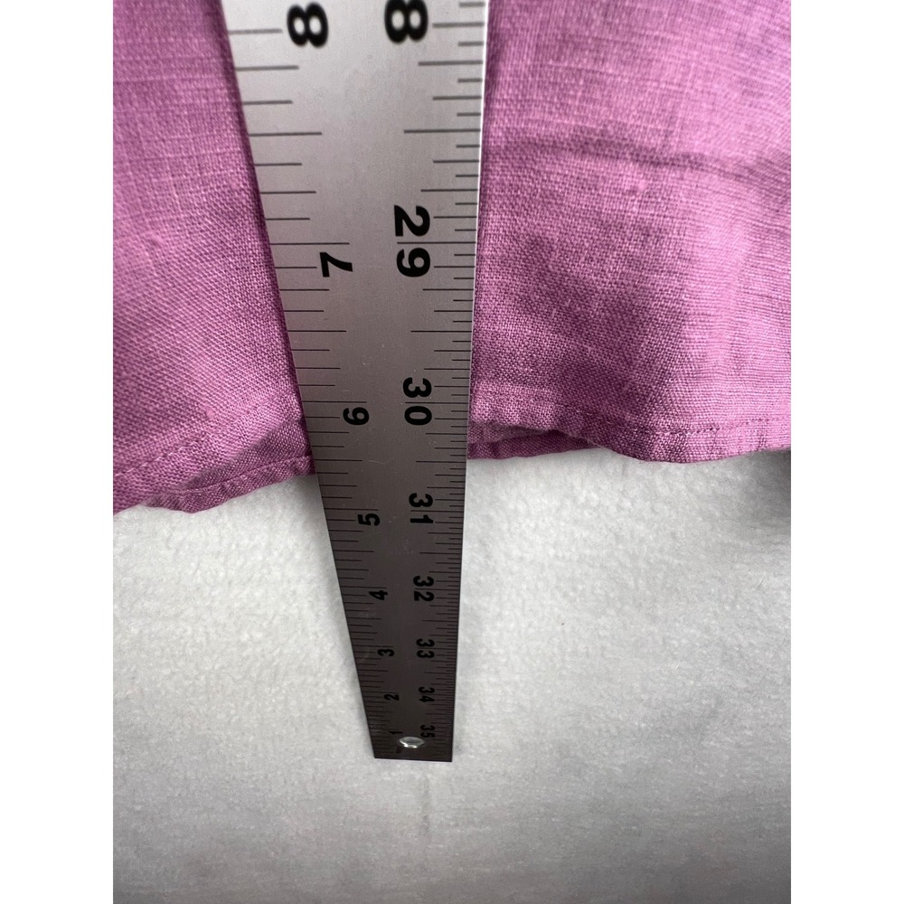 Investments Woman Gold Label 24W Purple Linen Shirt Coastal Plus Size - Picture 5 of 7